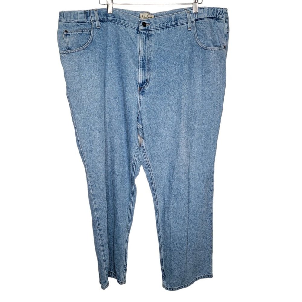 L.L.‎ Bean 46 x 29 Light Wash Blue Men's Straight Leg Denim Jeans